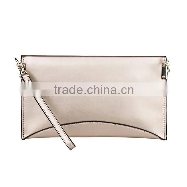 Ladies Leather Clutches Party Evening Bag With Removable Golden Chain Shoulder Strap