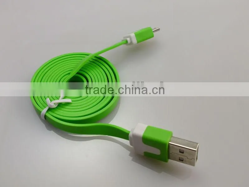 High quality,flat noodle micro usb cable.noodle colorful micro usb cable for samsung for mobile phone(MDC1030)