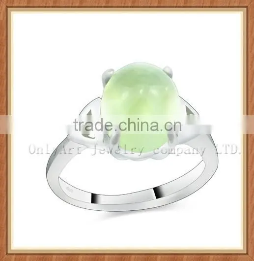 elegant natural white jade 925 sterling silver ring