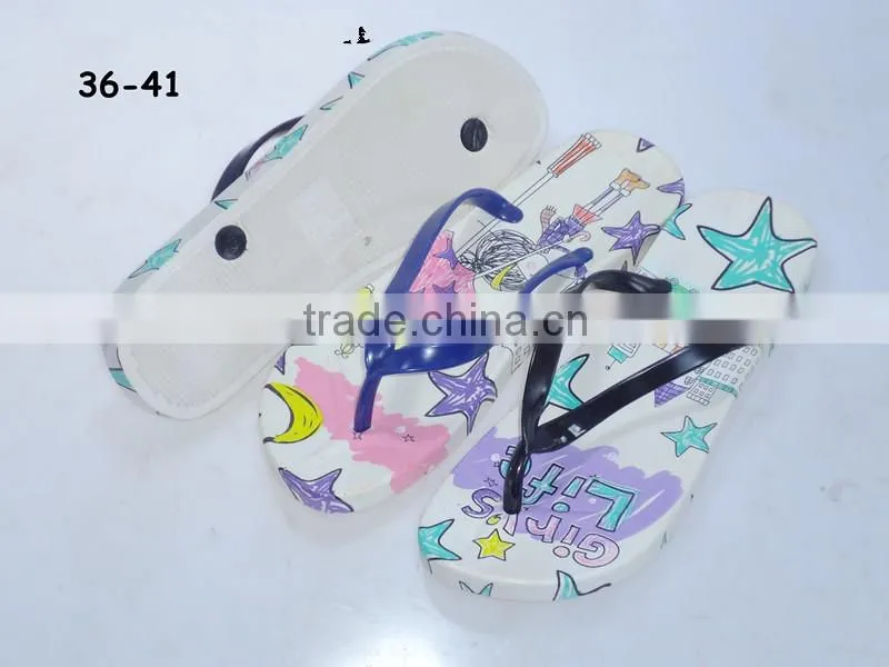 2015 PCU WOMEN Printing New design Flip Flops Beach Slipper