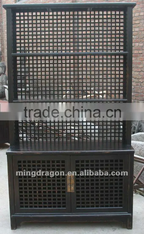 chinese antique furniture pine wood Beijing black bookshelf