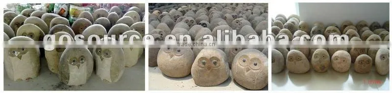 natural small stone animal owl carving
