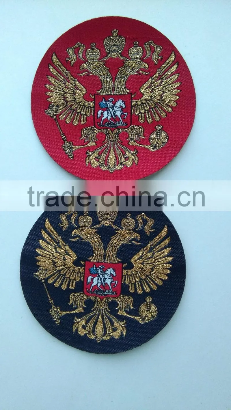 custom colorful lock border polyester embroidery neck patch
