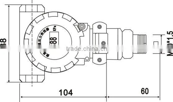 DPT521 digital pressure gauge transmitter, explosion proof pressure measuring instruments