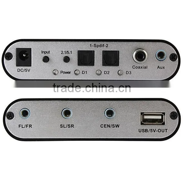 DTS AC3 Digital to Analog Stereo 5.1CH Audio Gear Digital Sound Decoder for Set Top Box HD player Blu-ray DVD PS2 PS3 XBOX360