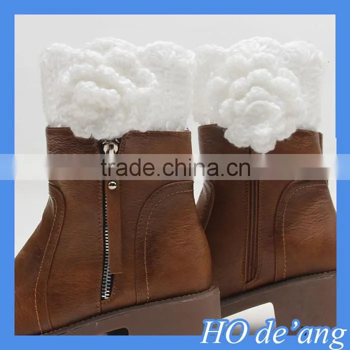 HOGIFT Knitting flowers boot cuffs,Handmade lace Boot Toppers