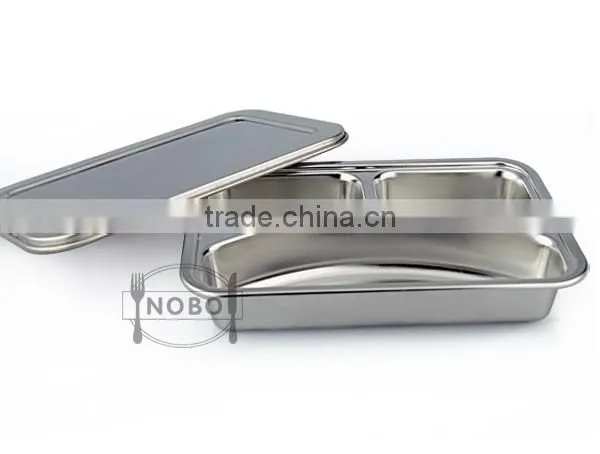 Metal 201 Stianless steel 3 compartment Bulk Dinner Food Tray