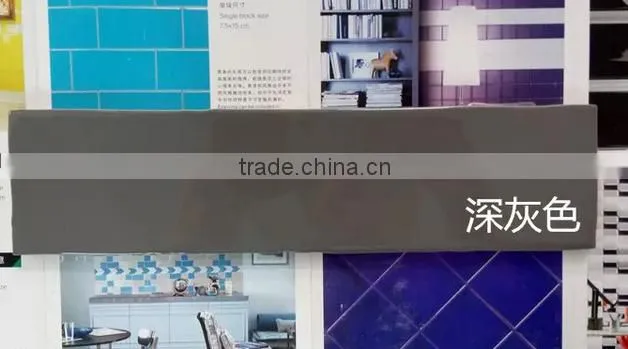 2016 most popular and hot sale handmake wave shape dark grey wall tile 75*300mm