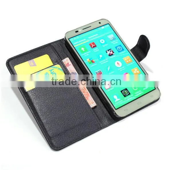 Luxury leather wallet case wholesale case cover for alcatel one touch pop c7