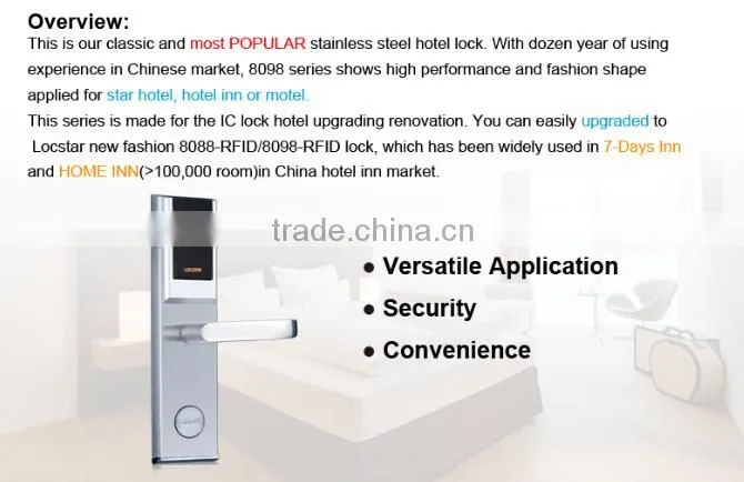 LSD8098 Silvery rfid card door entry system electronic hotel lock