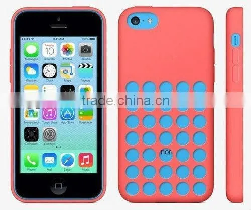 RETRO DOTS HOLE SILICONE MOBILE PHONE CASE FOR IPHONE 5C