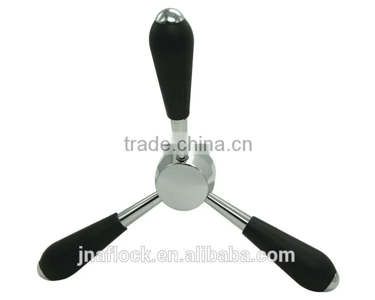 Alibaba express China New designed 3 spoke rubber coating stainless steel safe handle for safe and vault