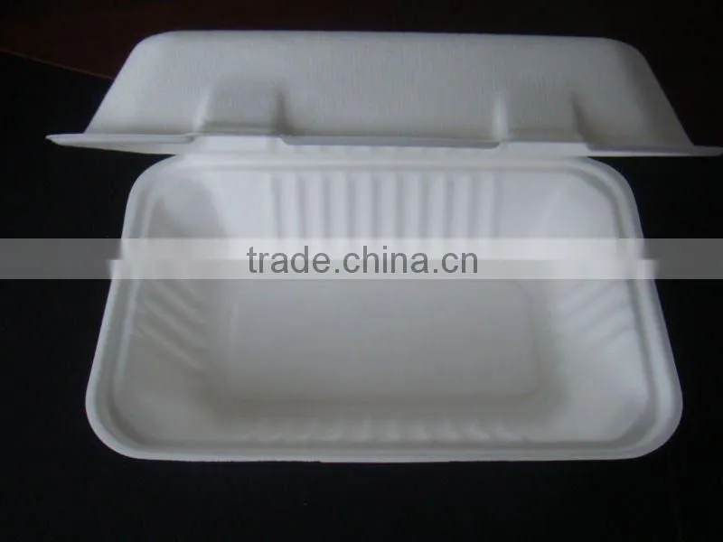 bagasse moulded pulp clamshell 8inch