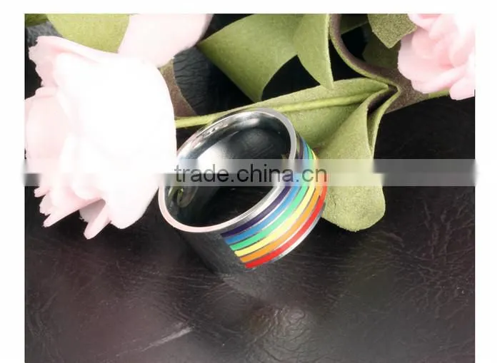 stainless steel jewelry wholesale new product rainbow ring