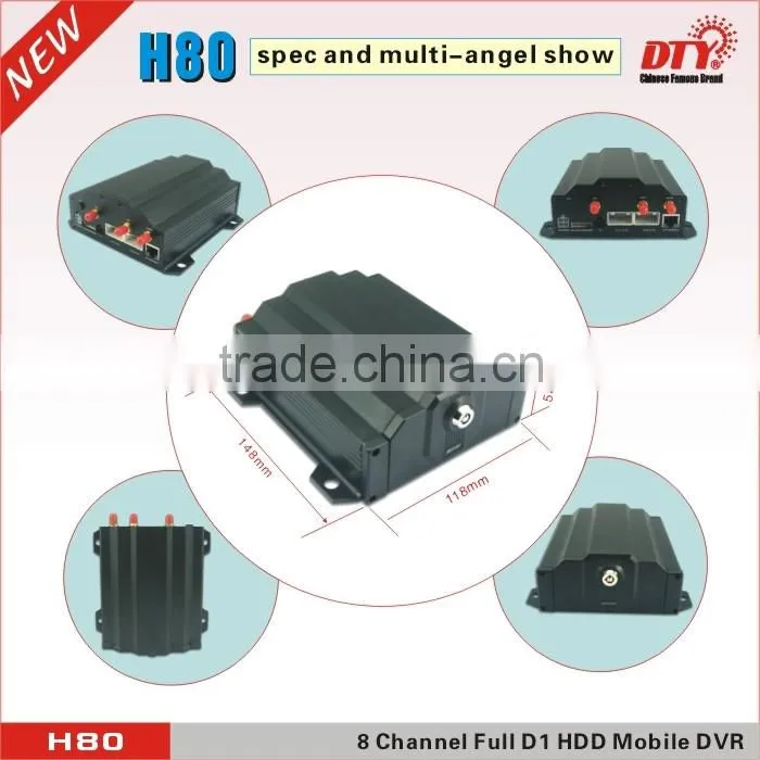 Video surveillance GPS sim card mdvr for fleet management , 8CH real time monitoring vehicle 3g gps tracking camera,H80 series