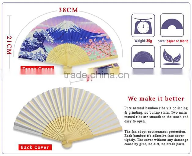 Hot sale popular souvenir wooden fold hand fan