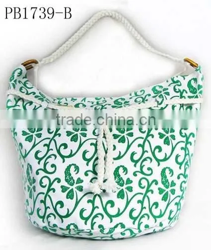 promotional flower printed canvas shoulder bag