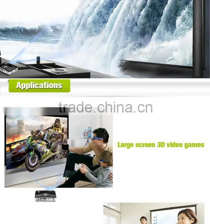 500Lm pico dlp 3D projector with HDMI in, VGA, AV in, USB (SMP7047A)