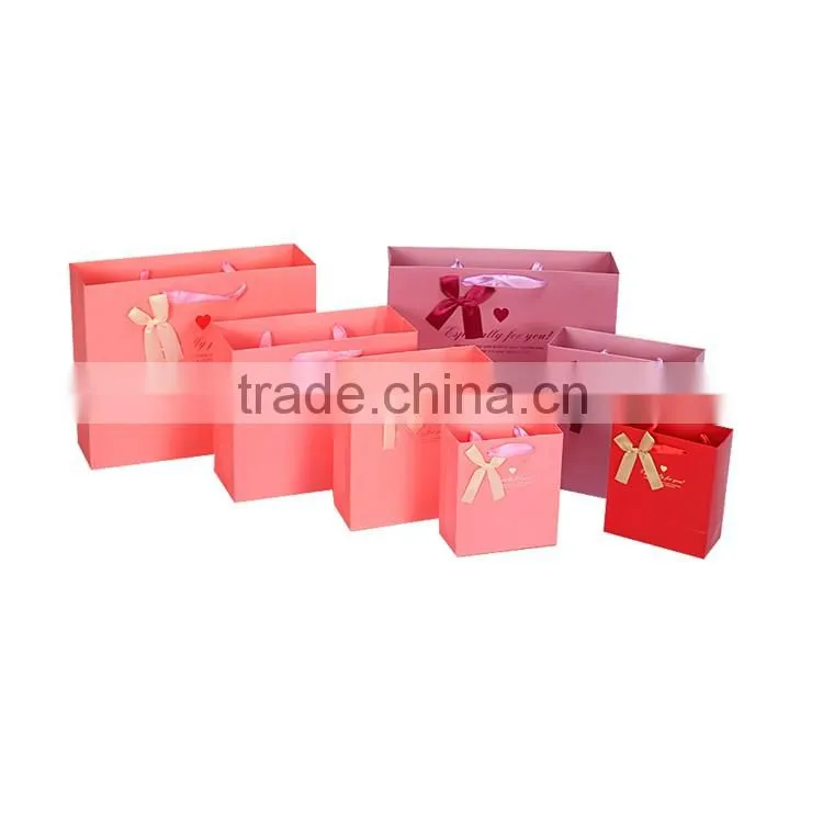 China supplier bow paper birthday gift paper bag