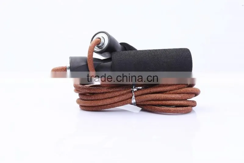 wholesale fitness gym leather jump rope cross fit skipping rope speed aerobic exercise jump rope