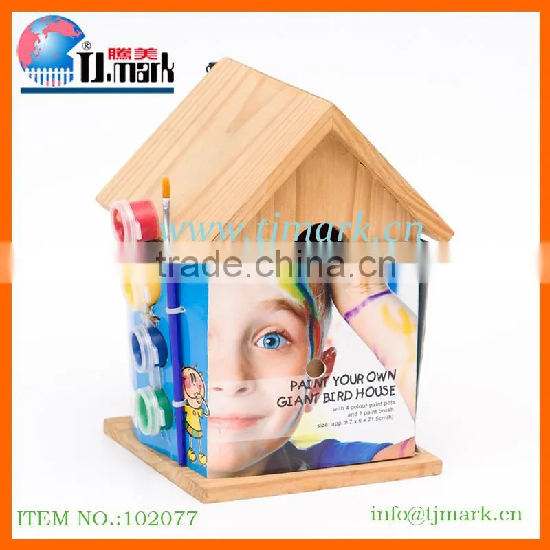 Surface Paintable Wooden Bird House