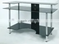 metal frame computer table glass computer desk monitor stand