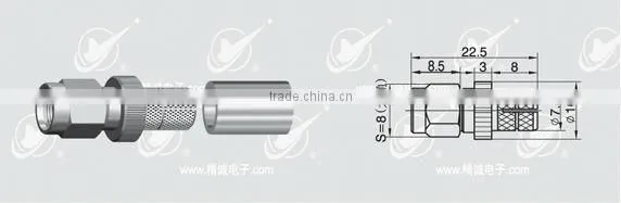 Reverse polarity SMA male body ,female socket for RG6 cable,RP connector , RF connector ,coaxial connector