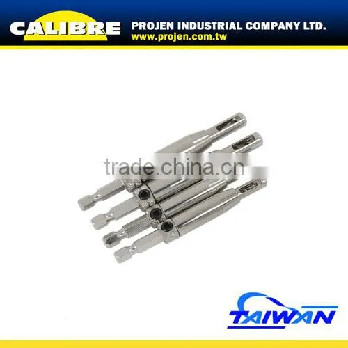 CALIBRE Wooden drill No.6-12 4pc Self Centering Hinge Drill Bit Guide Set screw drill bit