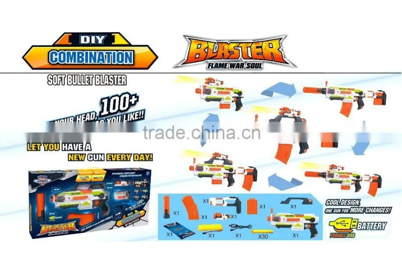 child assemble soft bullets gun toys for education