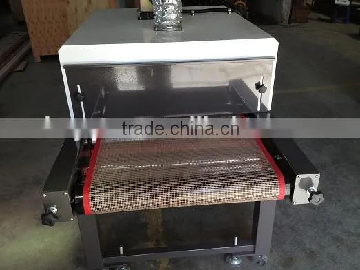 Screen printed t shirt plastisol ink ir tunnel dryer