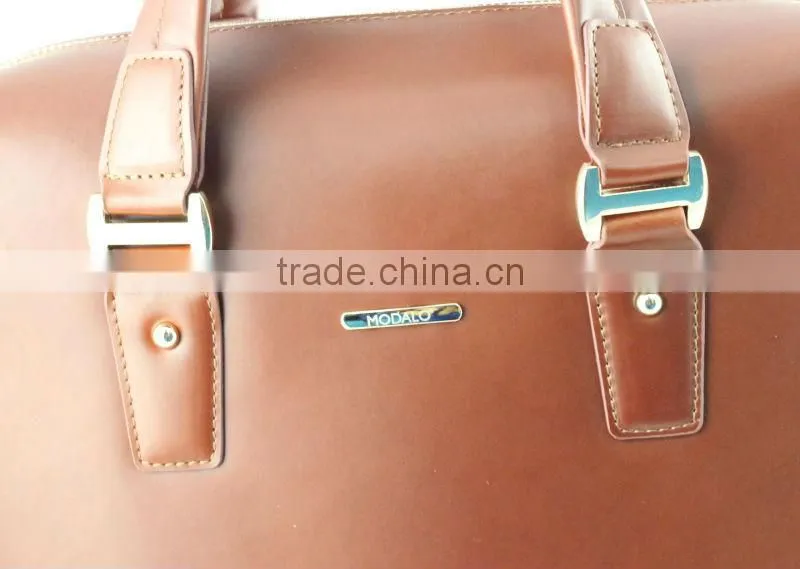 custom made top-quality genuine leather men's briefcase with hot selling metal brand breifcase, genuine leather briefcase