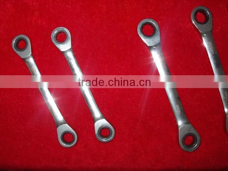 5PCS Double ended ratchet offset ring spanner in tool
