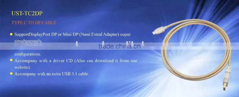 Hot USB3.1 Type C to DP port adapter connector for macbook cable