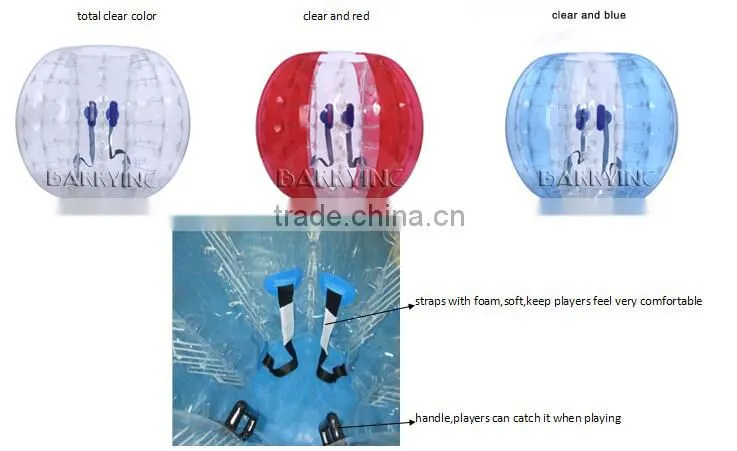 Guangzhou barry PVC TPU red spot dot giant human bubble ball