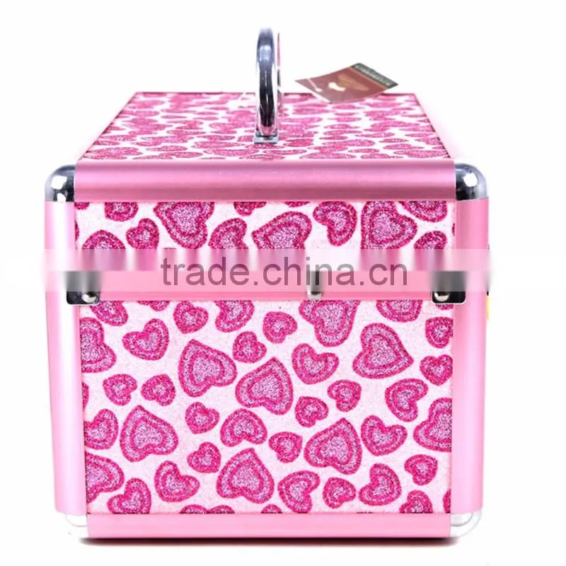 High Quality Aluminum Beauty Box For Makeup PVC Cosmetic Bag With Lock