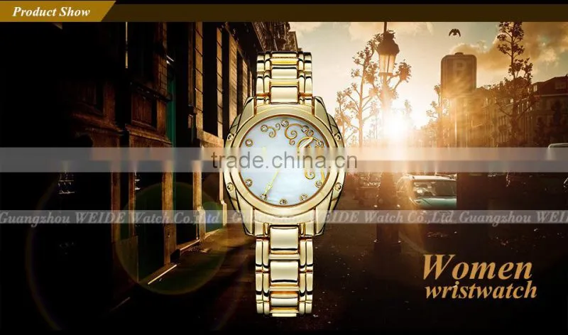 Kingsky KY054 Gold Plated Women Fashion Hand Watch for Girl