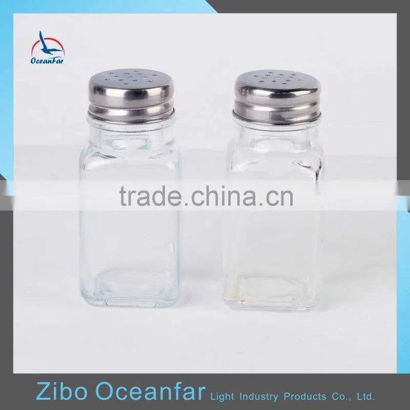 Best Selling Spice Shaker Bottles Mini Glass Spice Jar Square Glass Condiment Bottle