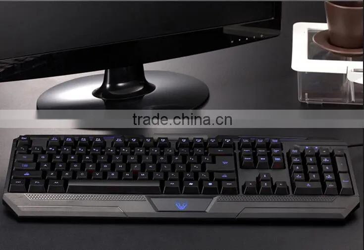 2015 3 colors LED light backlit professional gaming computer keyboard