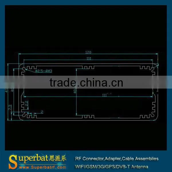 Extruded electronic power enclosure PCB instrument Aluminum wiring enclosure