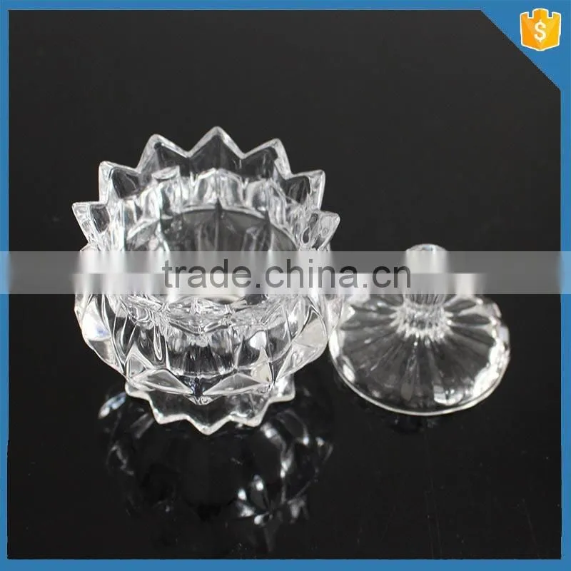LXHY-J002 luxury crystal glass jar with lid