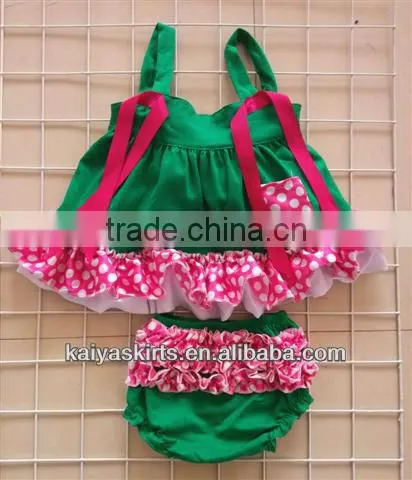 Wholesale zig zag chevron design baby swing top and bloomer in set