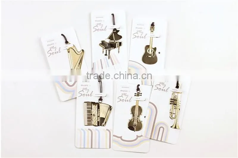 Exquisite Musical Instruments Metal Gilded Accessories Creative Music Bookmarks