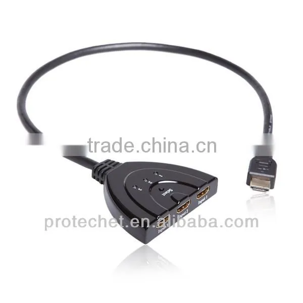 Protech https 3 ports hdmi switch 3x1 pigtail type with 3D Support 1080P V1.3 pa systems