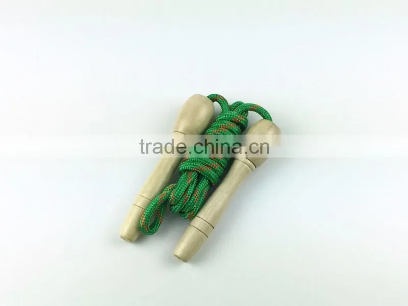 white cotton rope wood handle jumping rope /skipping rope
