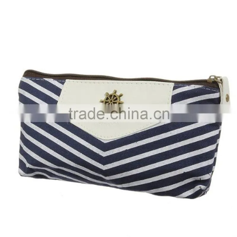 Navy Style Canvas Pencil case Cosmetic Bag