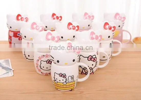 promotional custom colorful ceramic mugs with C-handle