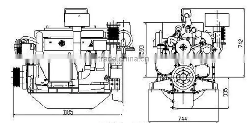 TOP QUALITY ! Chinese supply Weichai DEUTZ marine engine with gearbox