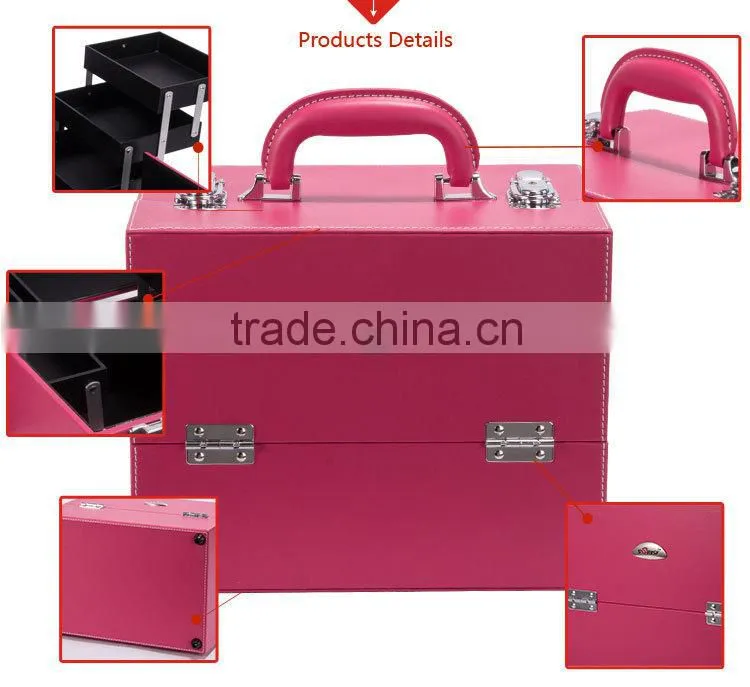 Top Quality Beauty Pink Vanity Clear Box Cosmetic Cases