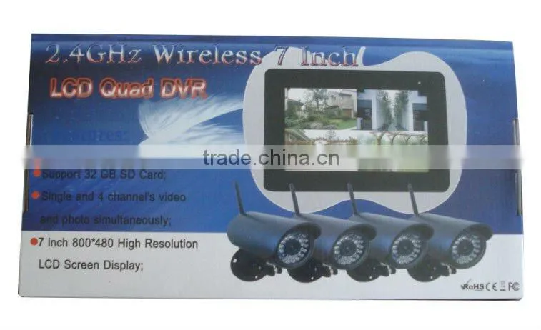 Wireless System camera System with 4 camera 7ich baby monitor