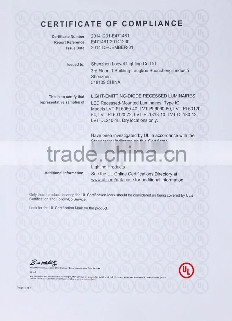 Ultraslim Square Led Panel Light with 6262 42w CE listed